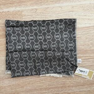 Michael Kors Gray and White Patterned Scarf